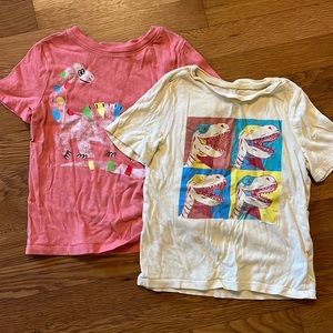 2 Dino tees size 5T old navy
